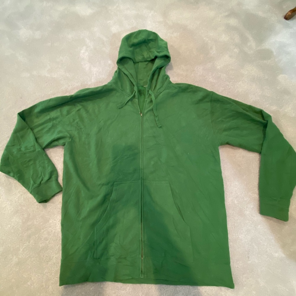 3X Green Zip Hoodie